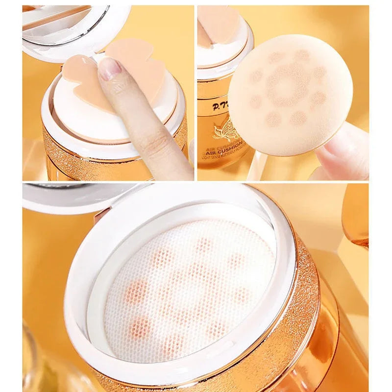 Air Cushion BB Cream – Moisturizing Foundation, Whitening Concealer, Oil-Control, Waterproof Makeup with Powder Puff