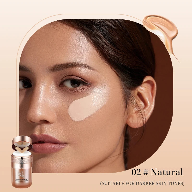Air Cushion BB Cream – Moisturizing Foundation, Whitening Concealer, Oil-Control, Waterproof Makeup with Powder Puff