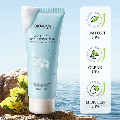 Deep Cleansing Facial Wash – Sea Fennel, Hyaluronic Acid, Anti-Wrinkle, Oil Control