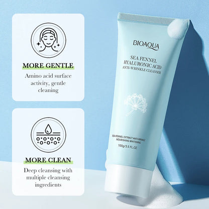 Deep Cleansing Facial Wash – Sea Fennel, Hyaluronic Acid, Anti-Wrinkle, Oil Control