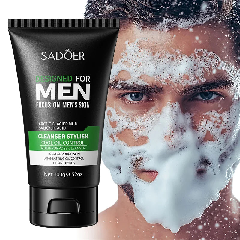 Men’s Deep Clean Face Wash – Oil Control, Blackhead & Dark Spot Remover, Pore Refining (100g)