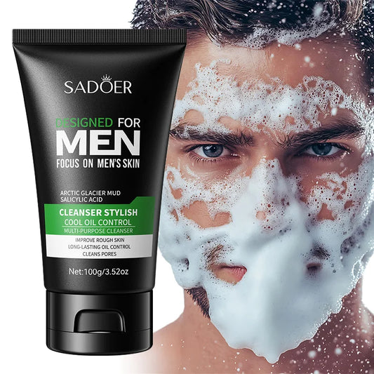 Men’s Deep Clean Face Wash – Oil Control, Blackhead & Dark Spot Remover, Pore Refining (100g)