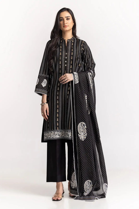 Cambric Block Printed Shirt And Dupatta KDS-22087